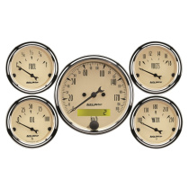 Mätarkit 5st 79,4mm & 52mm (Elektrisk). KM/H SPEEDOMETER ANTIQUE BEIGE